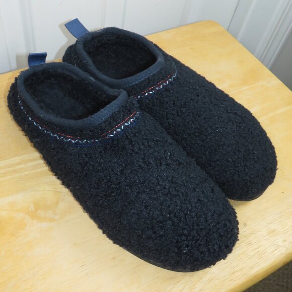 Bombas Sunday Slippers Navy Blue Fuzzy Soft Slip On Memory Foam Shoes Men's 13 - Picture 1 of 6